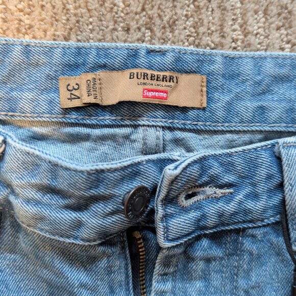 Supreme Burberry Jeans Washed Blue - Picture 3 of 6
